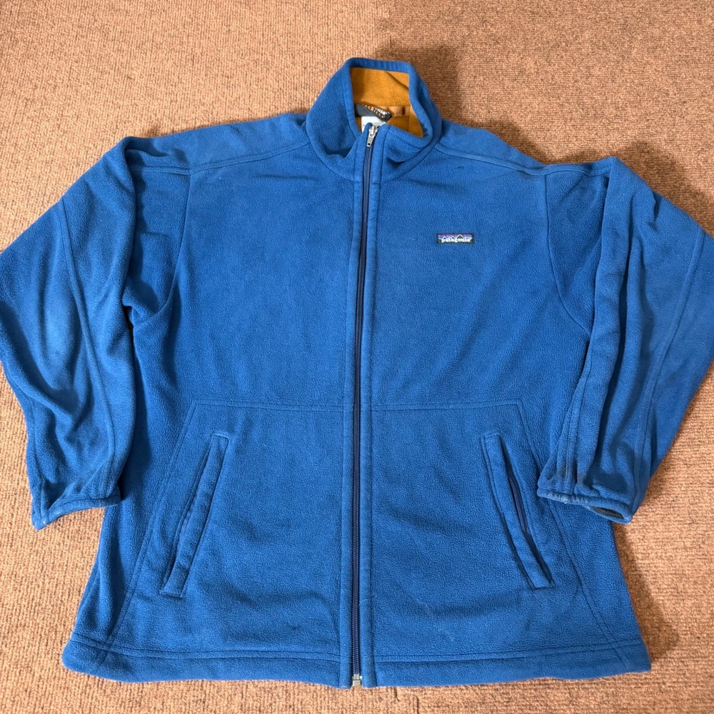 Patagonia Synchilla Mens Medium Blue Full Zip Fleece Jacket Midweight Coat